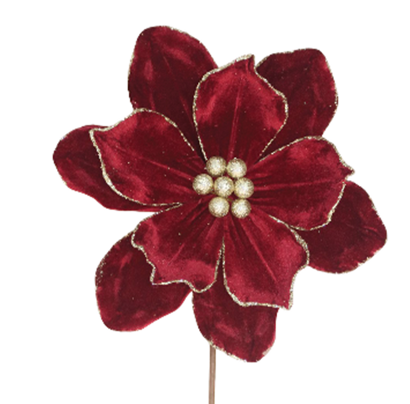 BOWRING - Magnolia 25x50cm Burgundy Velvet/Champagne Glitter