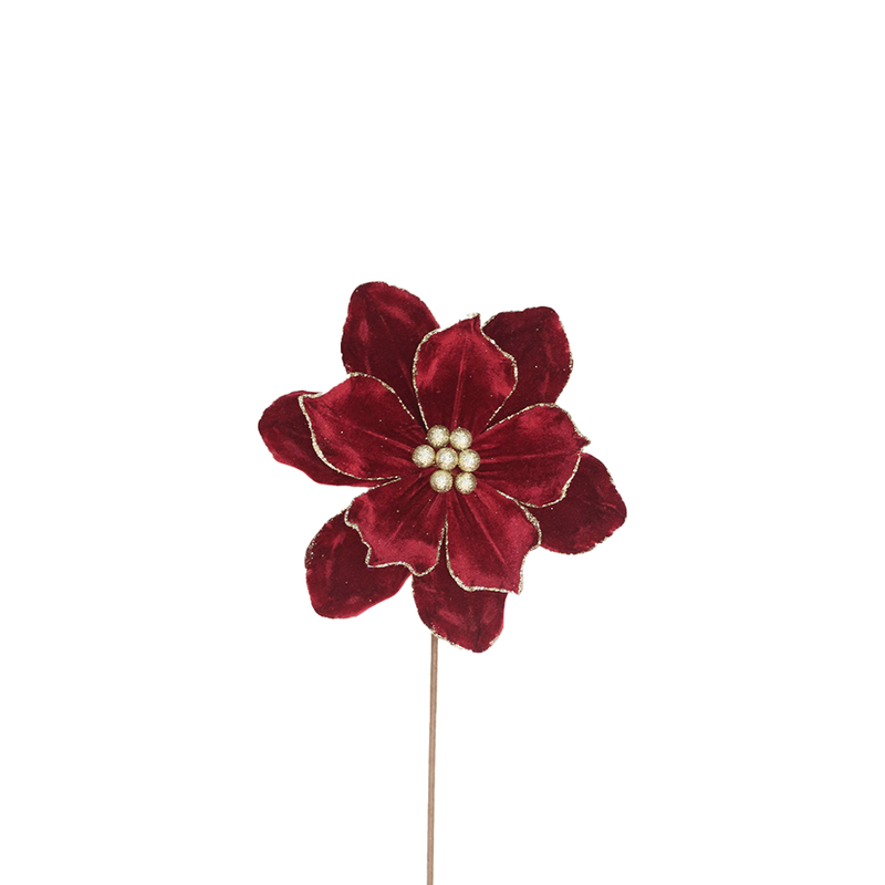 BOWRING - Magnolia 25x50cm Burgundy Velvet/Champagne Glitter