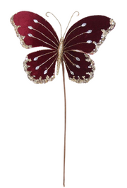 BOWRING - Butterfly 21cm Burgundy Stem