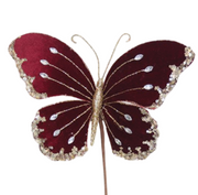 BOWRING - Butterfly 21cm Burgundy Stem