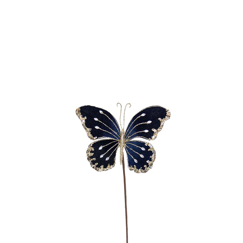 BOWRING - Butterfly 21cm Midnight Blue Stem