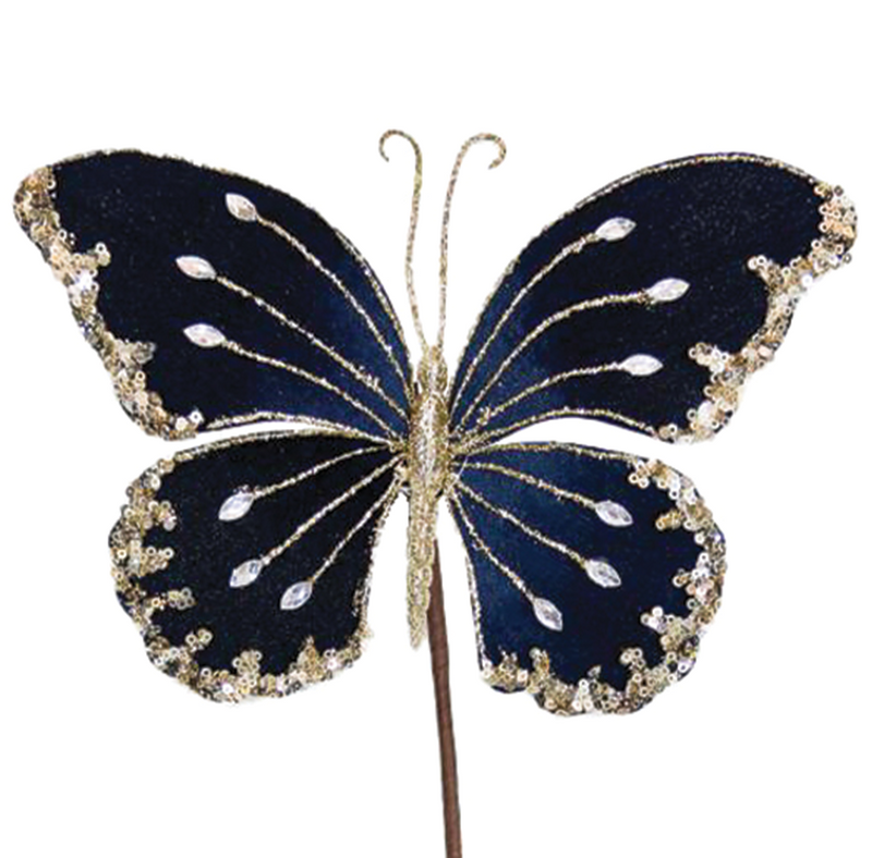 BOWRING - Butterfly 21cm Midnight Blue Stem