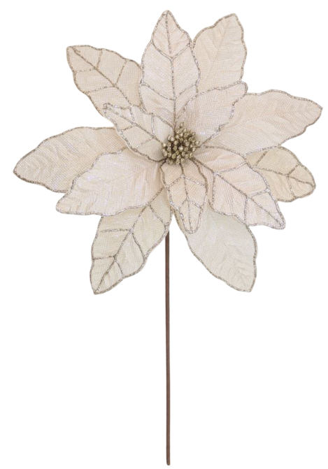 BOWRING - Poinsettia 41x50cm Champagne Lurex Stem