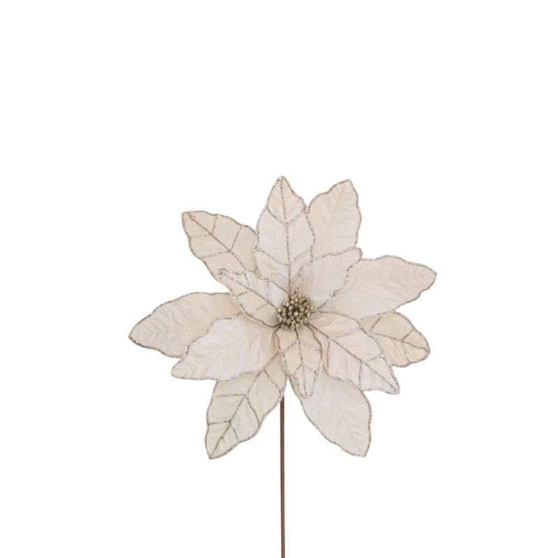 BOWRING - Poinsettia 41x50cm Champagne Lurex Stem