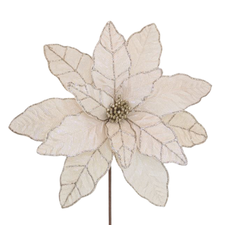 BOWRING - Poinsettia 41x50cm Champagne Lurex Stem
