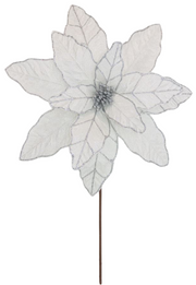 BOWRING - Poinsettia 41x50cm Silver Lurex Stem