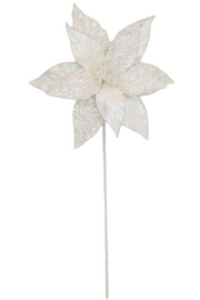 BOWRING - Pearl Poinsettia 28x50cm White Stem