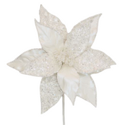 BOWRING - Pearl Poinsettia 28x50cm White Stem
