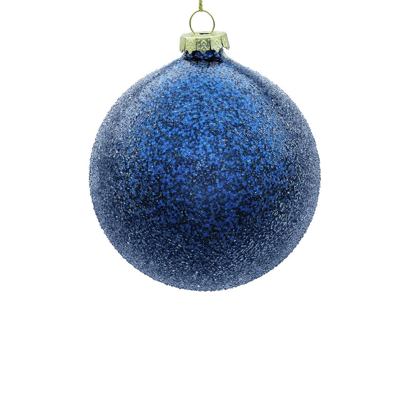 BOWRING - 8cm Iced Blue Ball Ornament