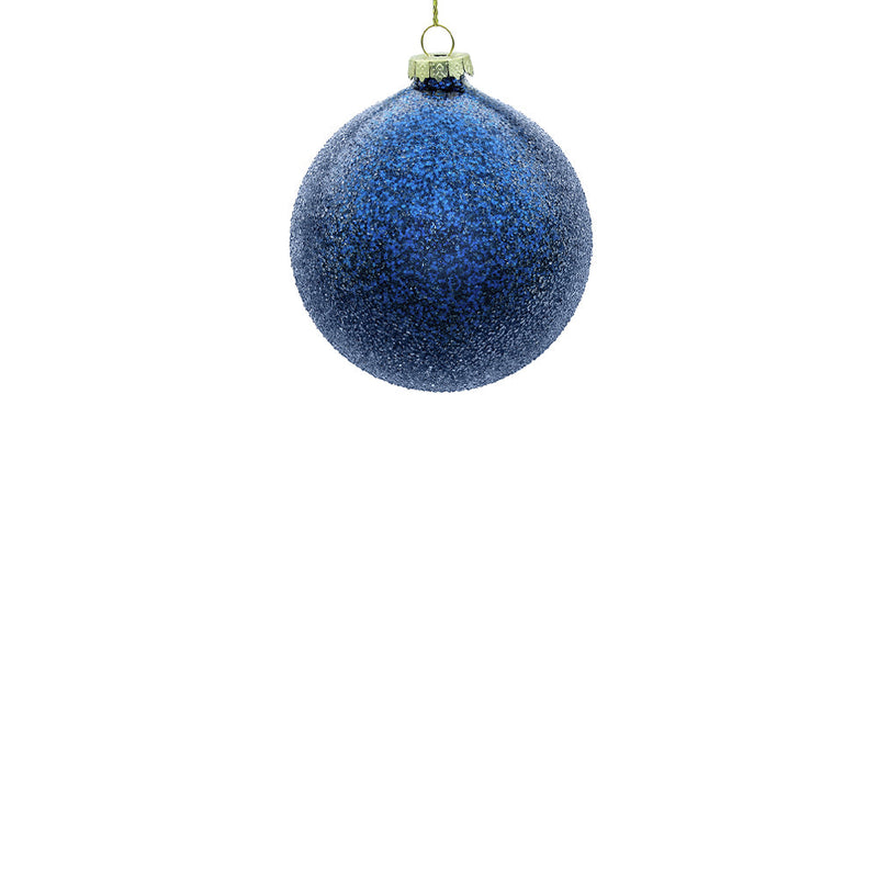 BOWRING - 8cm Iced Blue Ball Ornament