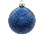 BOWRING - 10cm Iced Blue Ball Ornament