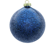 BOWRING - 15cm Iced Blue Ball Ornament