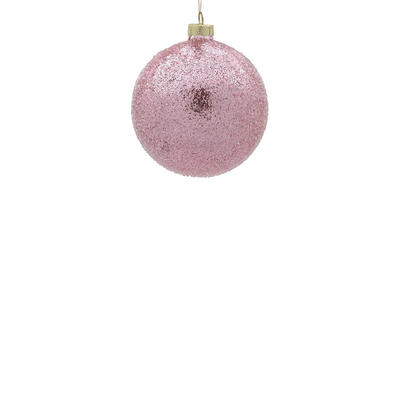 BOWRING - 8cm Iced Blush Ball Ornament
