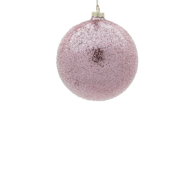 BOWRING - 10cm Iced Blush Ball Ornament