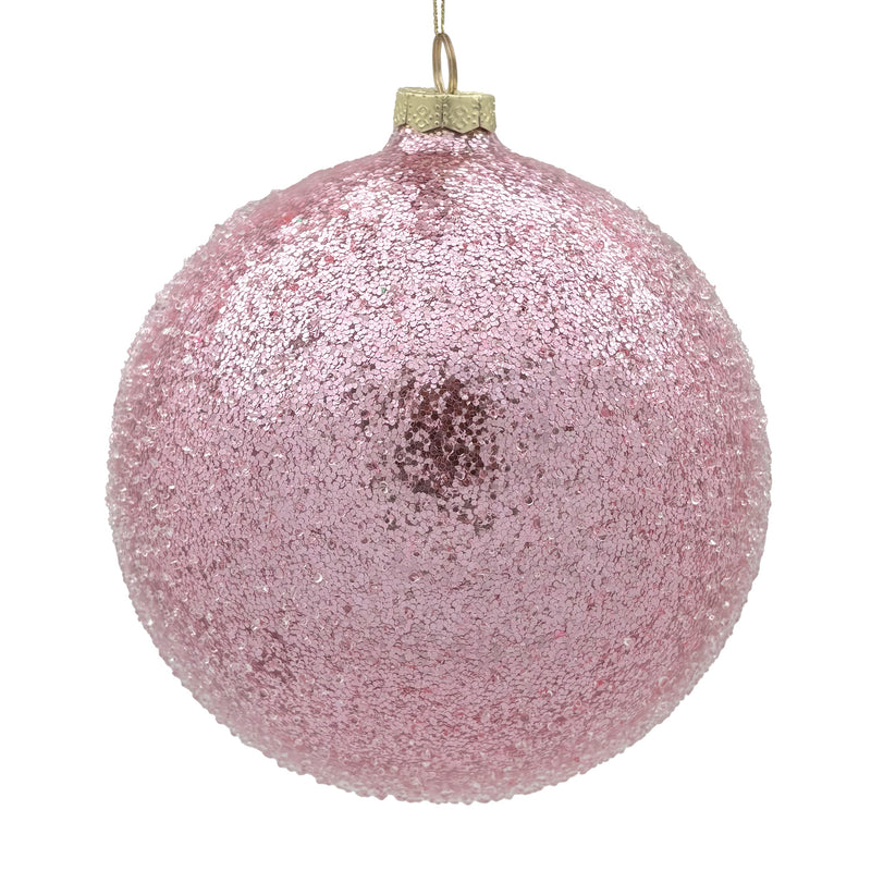 BOWRING - 12cm Iced Blush Ball Ornament