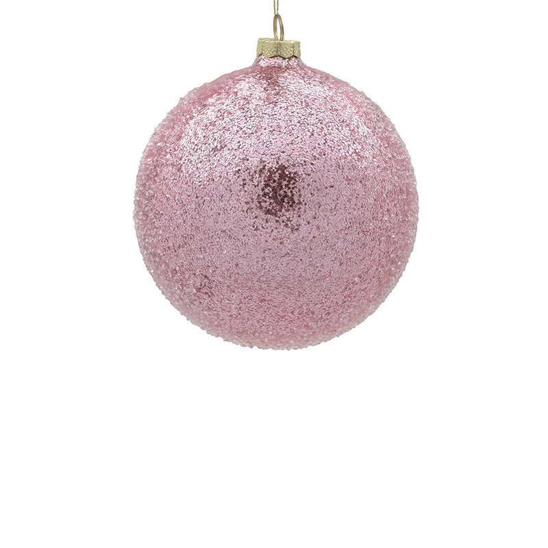 BOWRING - 12cm Iced Blush Ball Ornament