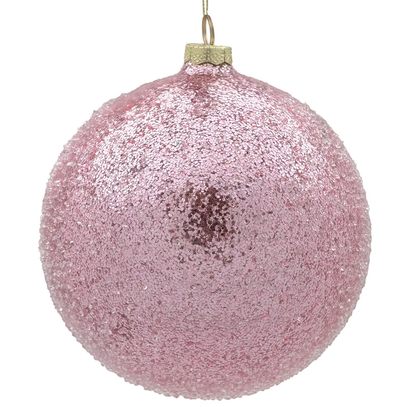 BOWRING - 15cm Iced Blush Ball Ornament