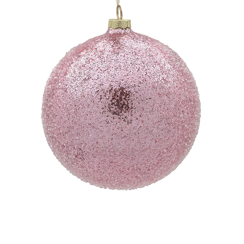 BOWRING - 15cm Iced Blush Ball Ornament