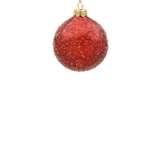 BOWRING - 8cm Iced Red Ball Ornament