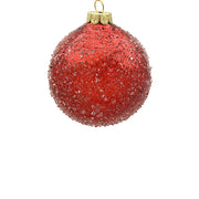 BOWRING - 12cm Iced Red Ball Ornament