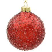 BOWRING - 18cm Iced Red Ball Ornament