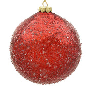 BOWRING - 18cm Iced Red Ball Ornament