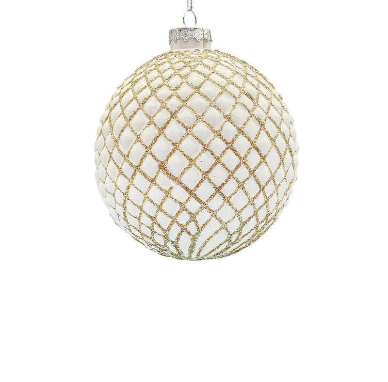 BOWRING - 8cm Regal Antique Champagne Ball Ornament