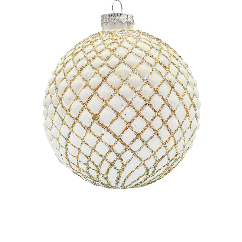 BOWRING - 15cm Regal Antique Champagne Ball Ornament