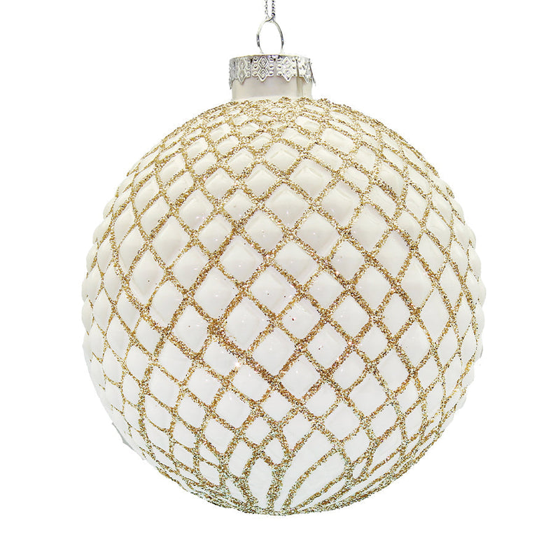BOWRING - 15cm Regal Antique Champagne Ball Ornament