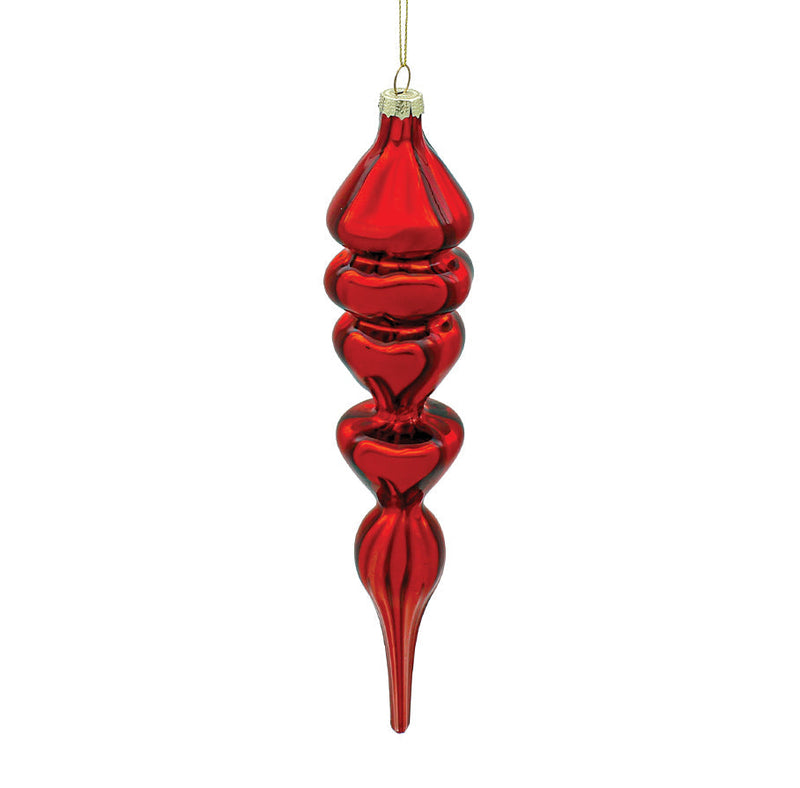 BOWRING - 5.5x26cm Ruby Red Finial Ornament