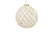 BOWRING - 10cm Kendra Antique White Ball Ornament