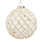 BOWRING - 12cm Kendra Antique White Ball Ornament
