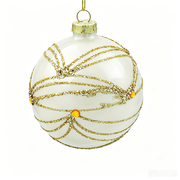 BOWRING - 8cm Loralei Cream White Ball Ornament