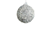 BOWRING - 8cm Silver Beaded Ball Ornament