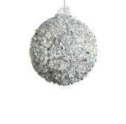 BOWRING - 8cm Silver Beaded Ball Ornament