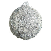 BOWRING - 15cm Silver Beaded Ball Ornament