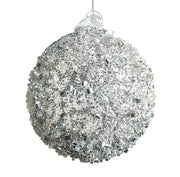 BOWRING - 15cm Silver Beaded Ball Ornament