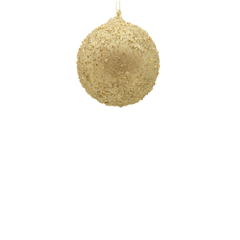 BOWRING - 8cm Champagne Beaded Ball Ornament