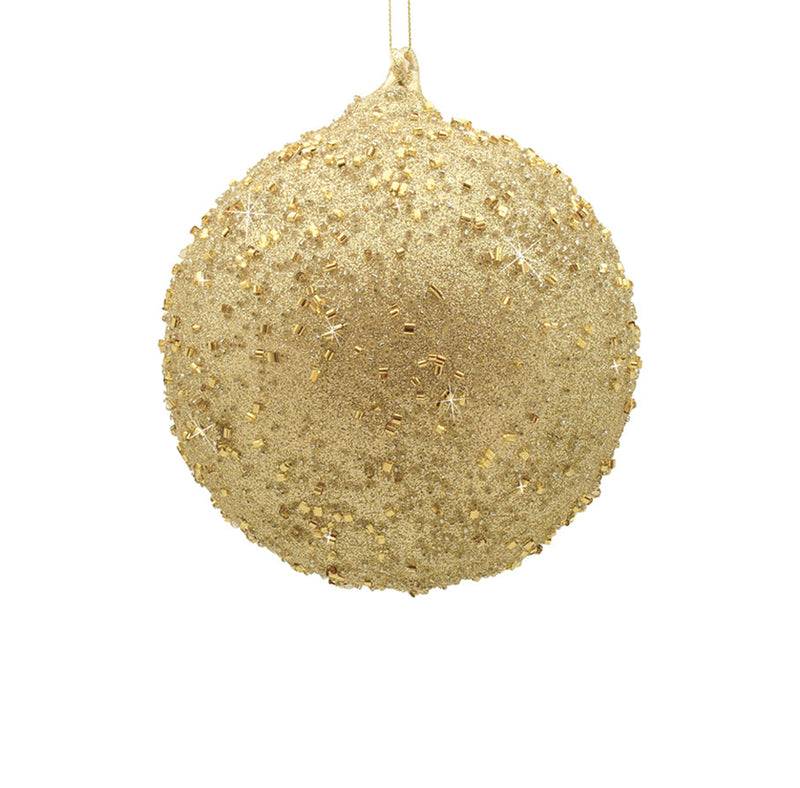 BOWRING - 8cm Champagne Beaded Ball Ornament