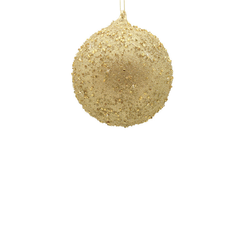BOWRING - 10cm Champagne Beaded Ball Ornament