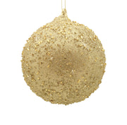 BOWRING - 10cm Champagne Beaded Ball Ornament