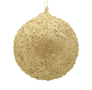 BOWRING - 12cm Champagne Beaded Ball Ornament