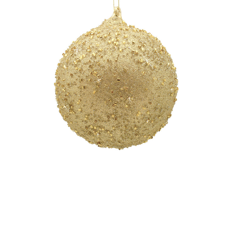 BOWRING - 12cm Champagne Beaded Ball Ornament