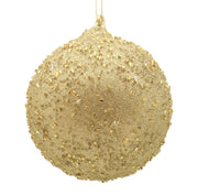 BOWRING - 15cm Champagne Beaded Ball Ornament