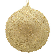 BOWRING - 18cm Champagne Beaded Ball Ornament