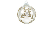 BOWRING - 8cm Laurel Cream White Ball Ornament