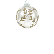 BOWRING - 10cm Laurel Cream White Ball Ornament