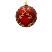BOWRING - 10cm Laurel Red_Champagne Ball Ornament