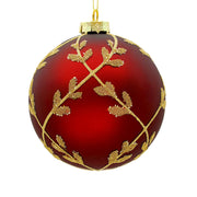 BOWRING - 10cm Laurel Red_Champagne Ball Ornament