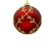 BOWRING - 12cm Laurel Red_Champagne Ball Ornament